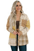 Plaid Color Block Patchwork Shirt Jacket With Pocket